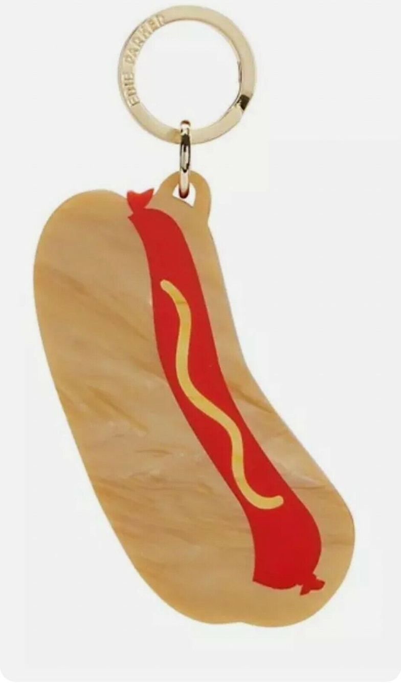 Edie Parker Hot Dog Key Chain NEW